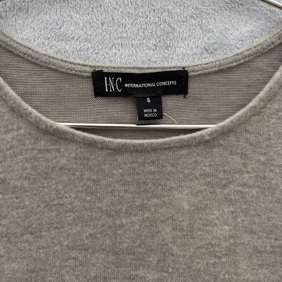 INC Women's 3/4 Sleeve Ruched Midi Dress Size Small Heather Grey 2pc NWT 0102 - Picture 4 of 11